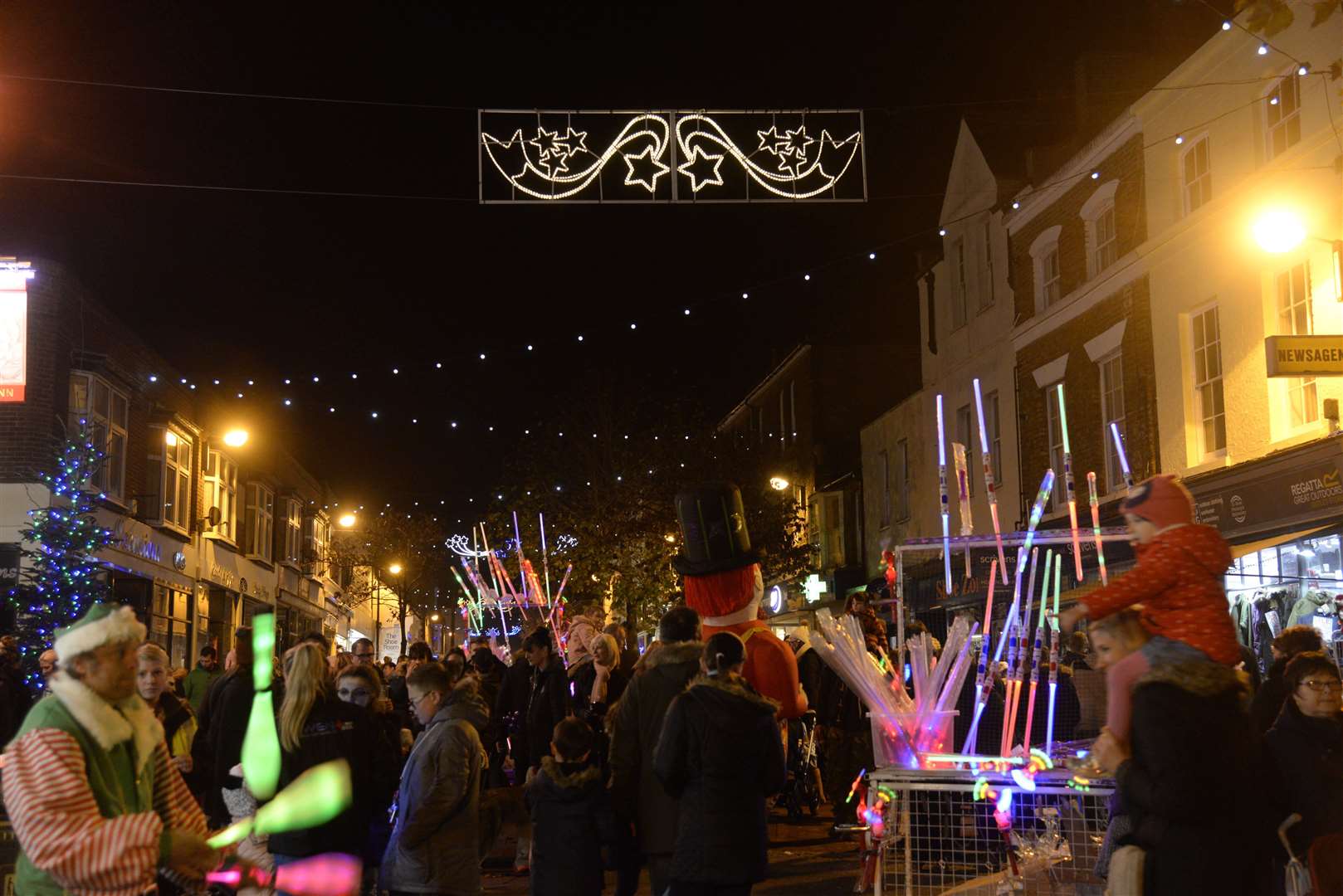 Herne Bay Christmas light's after the switch-on in Mortimer Street in 2016. Picture: Chris Davey