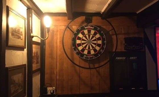 There are two dartboards, one on the far left of the bar, the other on the far right – no arrows were being thrown when we were in but it’s clearly a game taken seriously here.