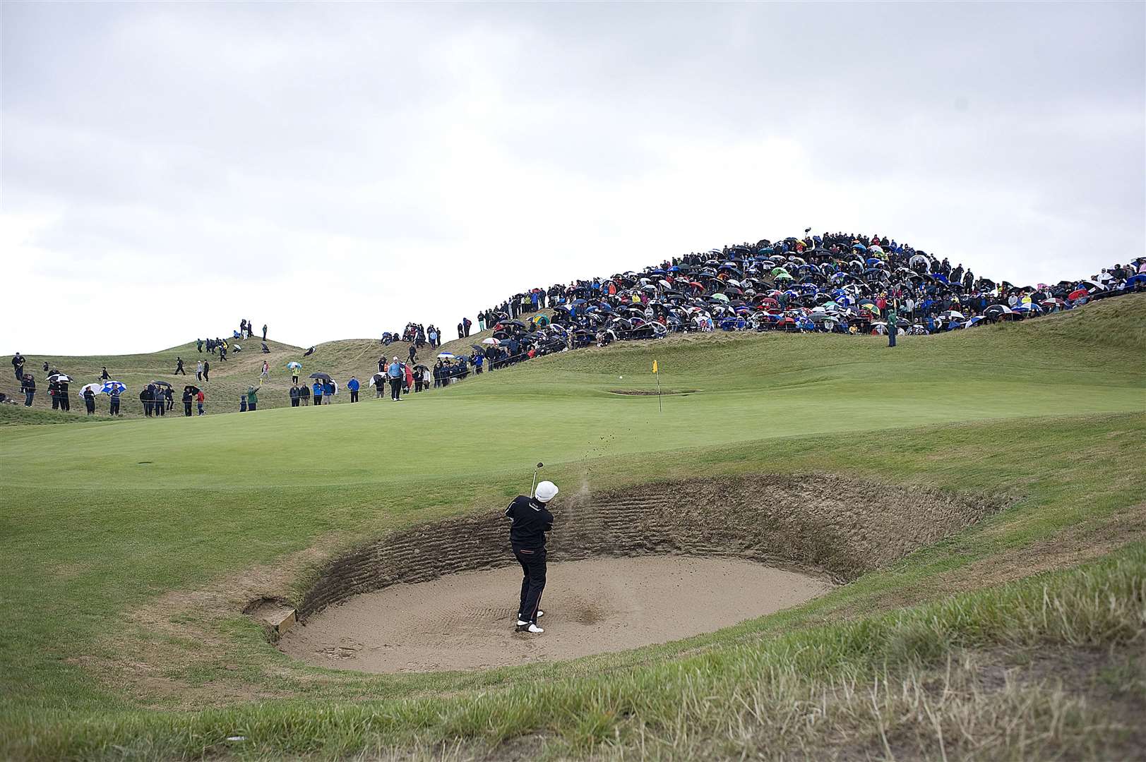 No, that’s not 007 digging a shot out of the bunker at Royal St George’s (or Goldfinger) Picture: Barry Goodwin