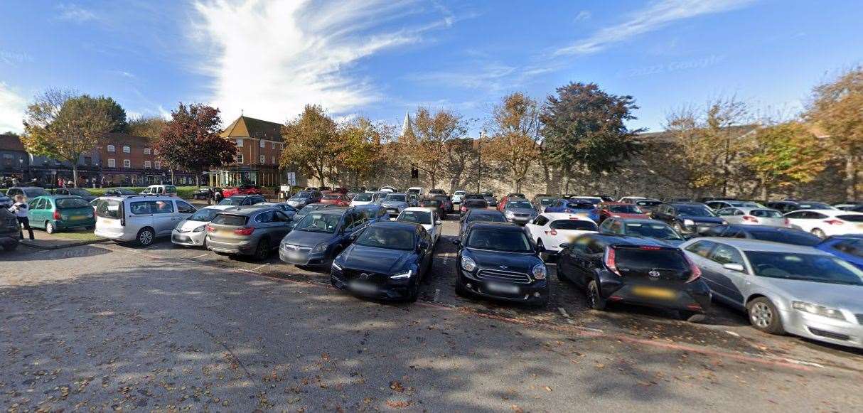 Parking is to rise in Blue Boar Lane car park, Rochester from April 8. Picture: Google
