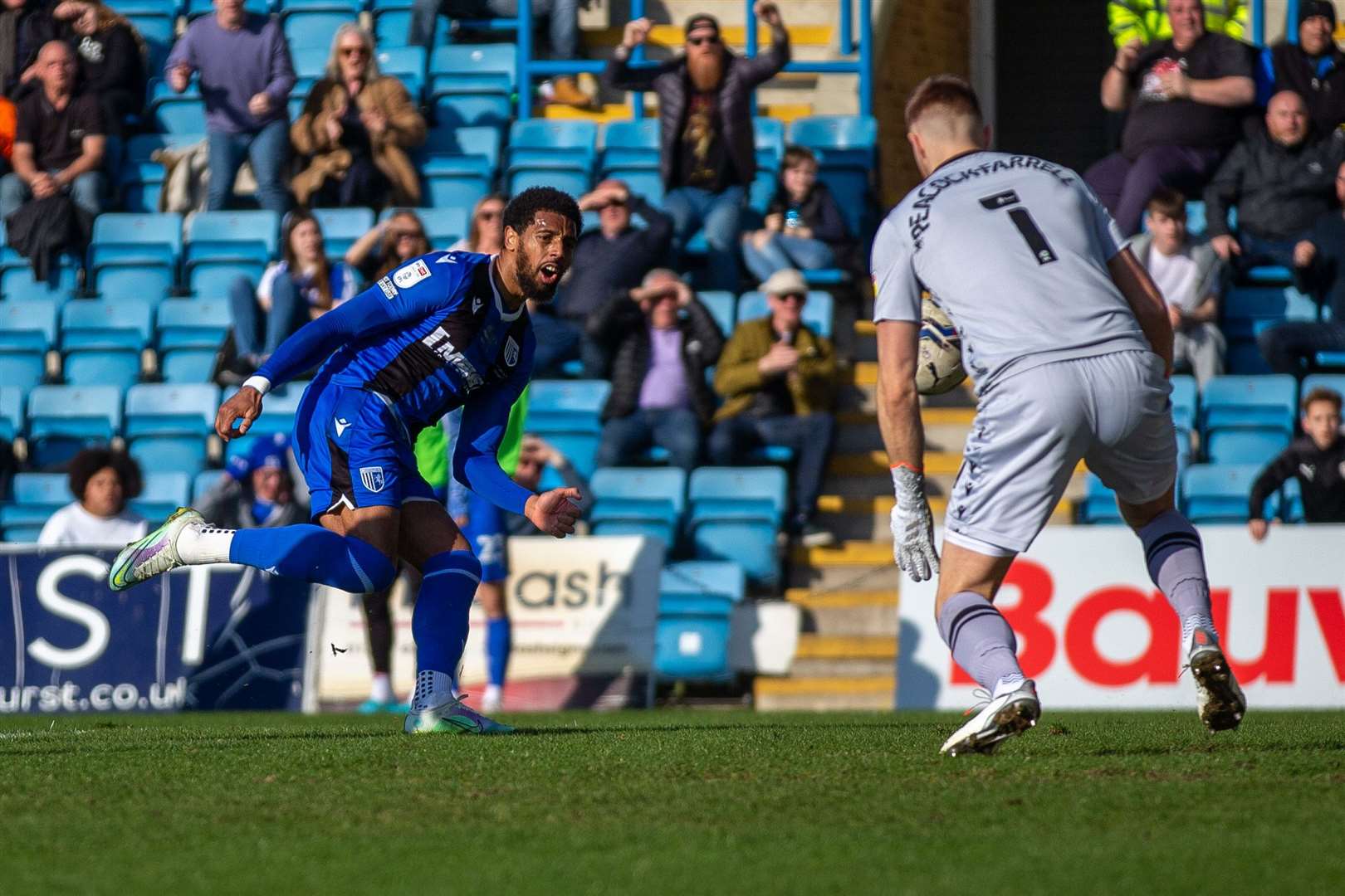 Vadaine Oliver with a chance at goal against Sheffield Wednesday. Picture: KPI