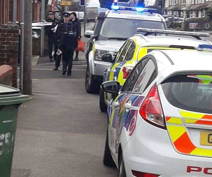 Police in Tonbridge Road, Barming Picture: Tobe Leigh
