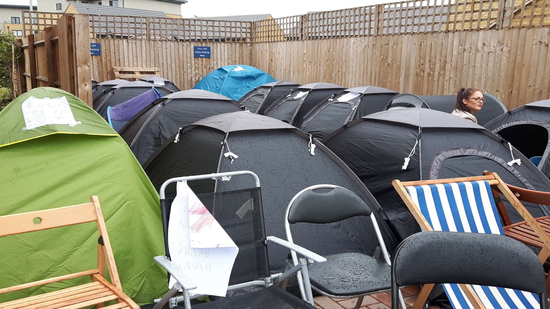 Tents were snapped up from the local Argos