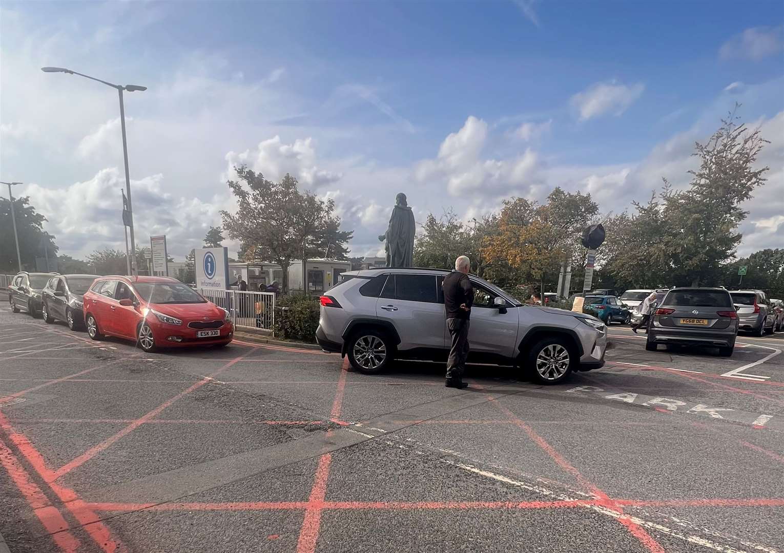 Cars were seen queuing for the blue badge car park on Tuesday afternoon. Picture: Steve Salter