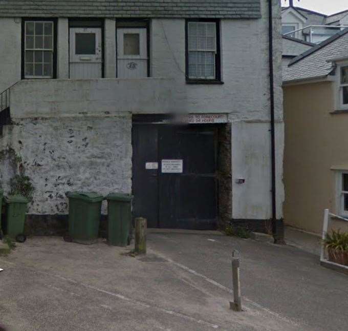 The £99,950 parking space at St Ives in Cornwall is through this blue door. Picture Google