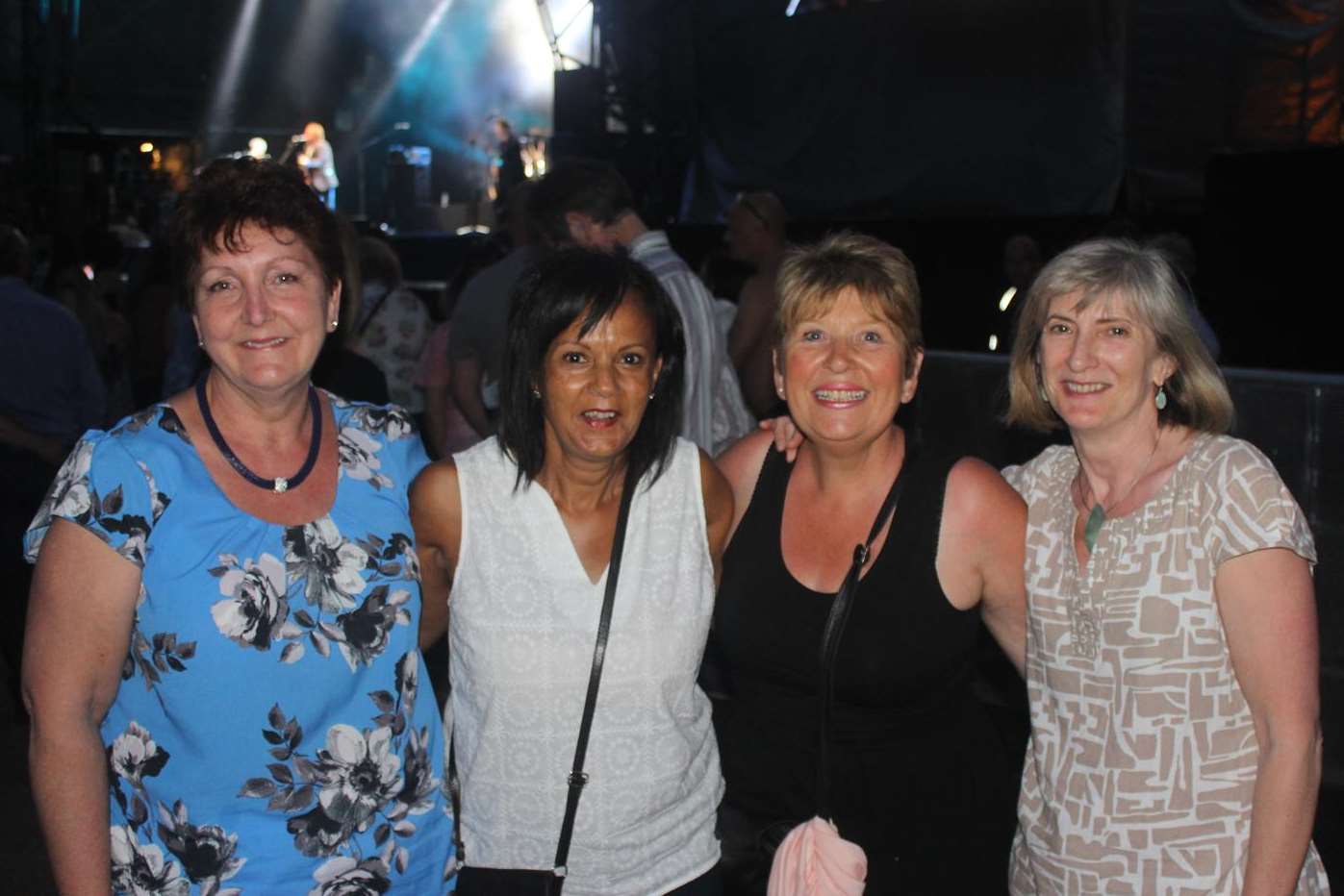 School friends Brenda Castle, Jackie Keep, Sue Franks and Yvonne Collins haven't seen each other in 40 years and were reunited at Level 42. Photo: Adam Elsden.