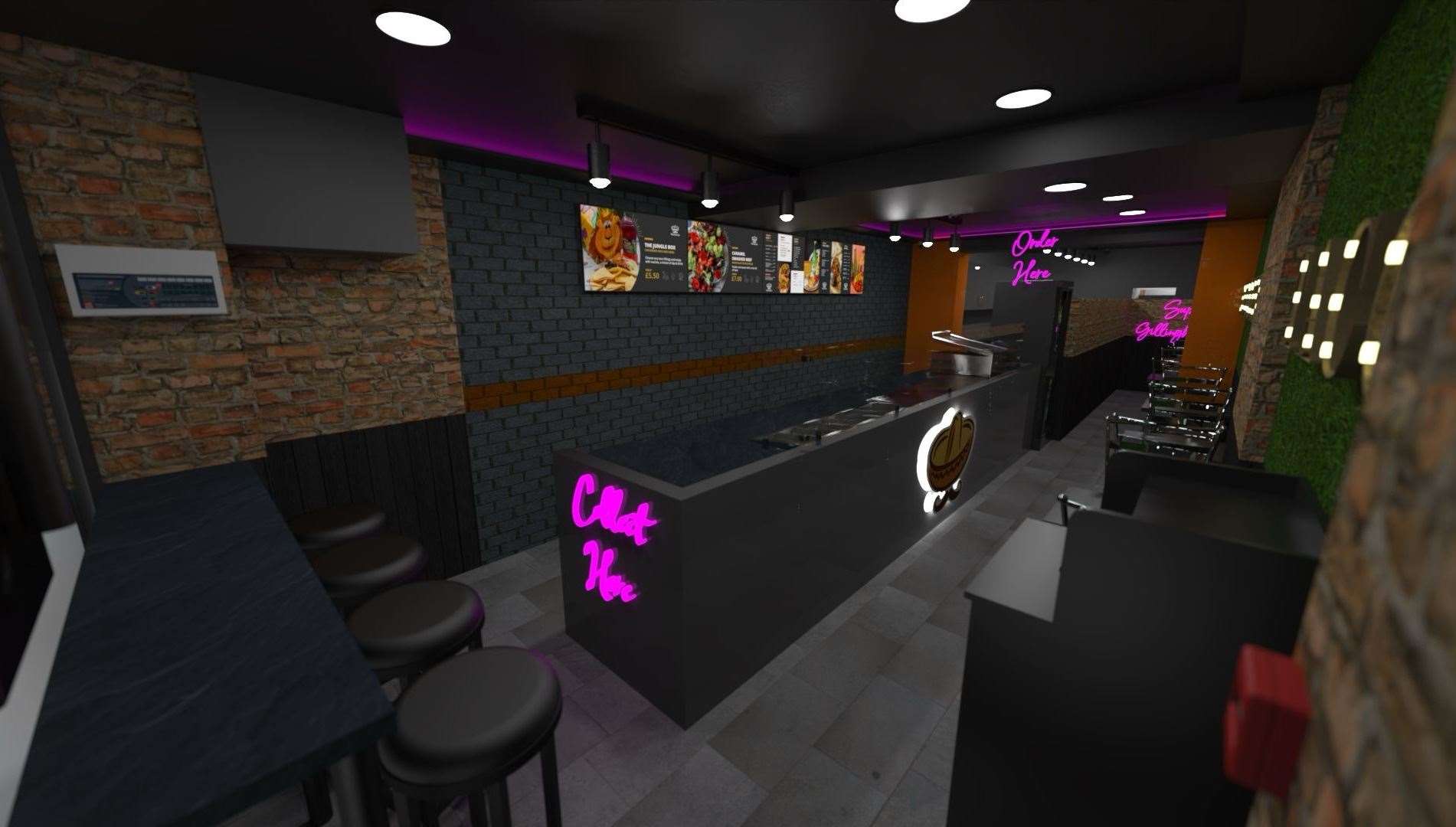 A CGI image of the inside of Plan Burrito in Gillingham. Picture: Plan Burrito