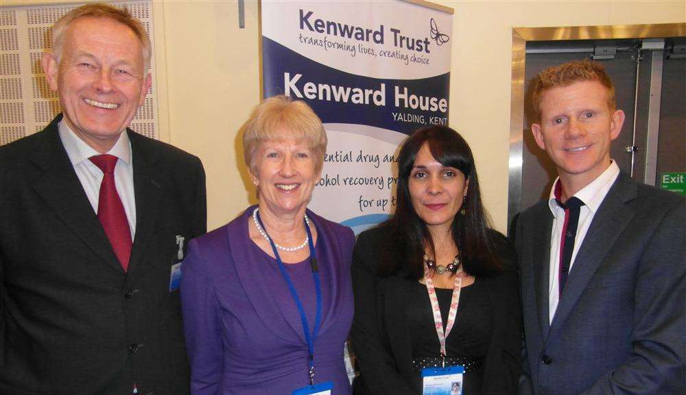 Roger Bedford, chair of the trustees at Kenward Trust, with Angela Painter chief exceutive, and Paul Da Silva, a former client, now volunteer, with Richard McCann