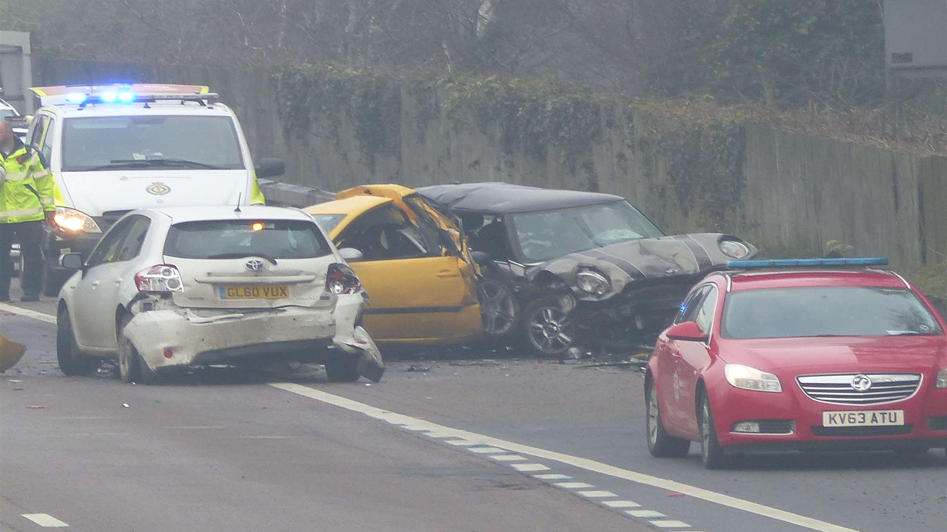 Four cars were involved. Picture: Andy Clark