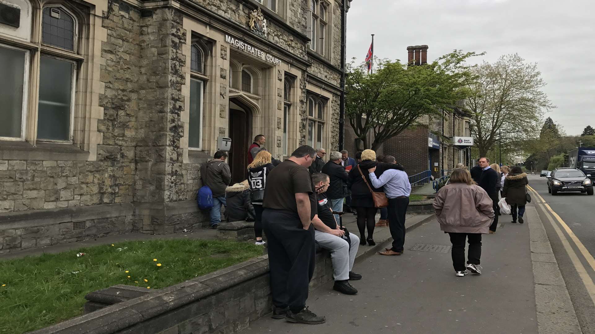 People waiting outside Maidstone Magistrates' Court were told all cases have been cancelled today