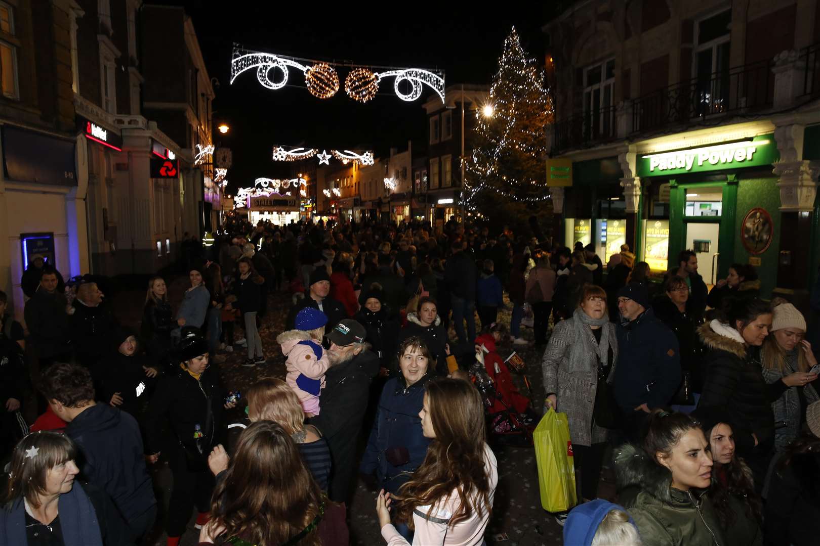 Members of the public headed to Dartford for the Christmas lights. Credit: Dartford council/ Andy Barnes