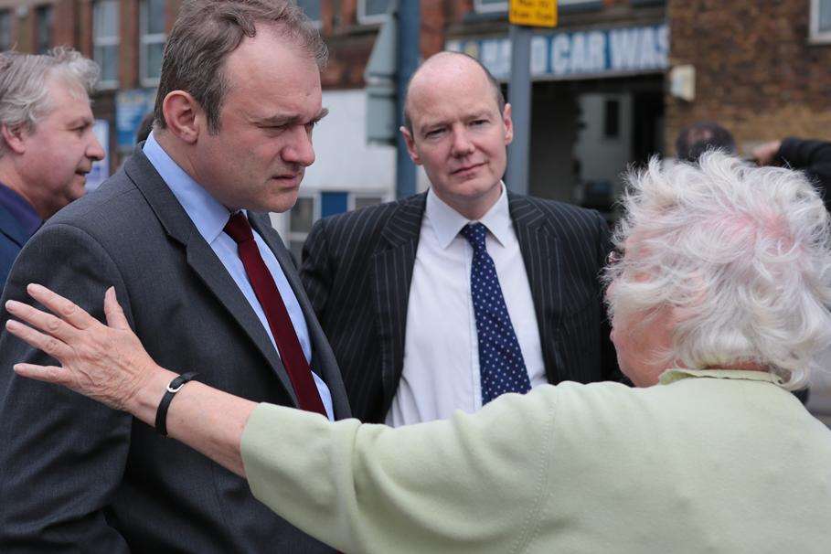 Fran Wilson, leader of the Lib Dems in Maidstone, speaks to Ed Davey. Picture: Martin Apps