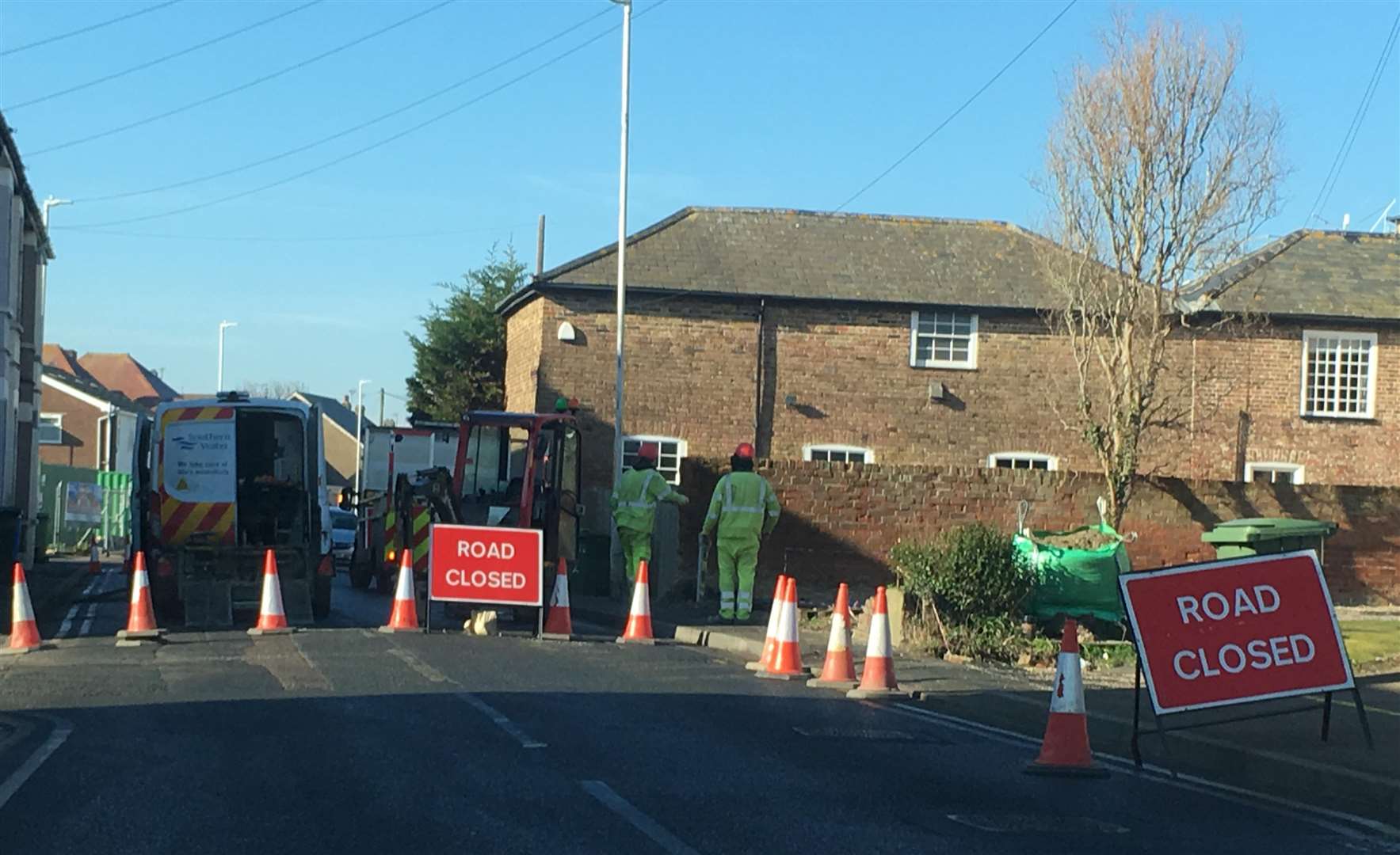 Road closed at Seager Road, Sheerness, for water mains work (7444631)
