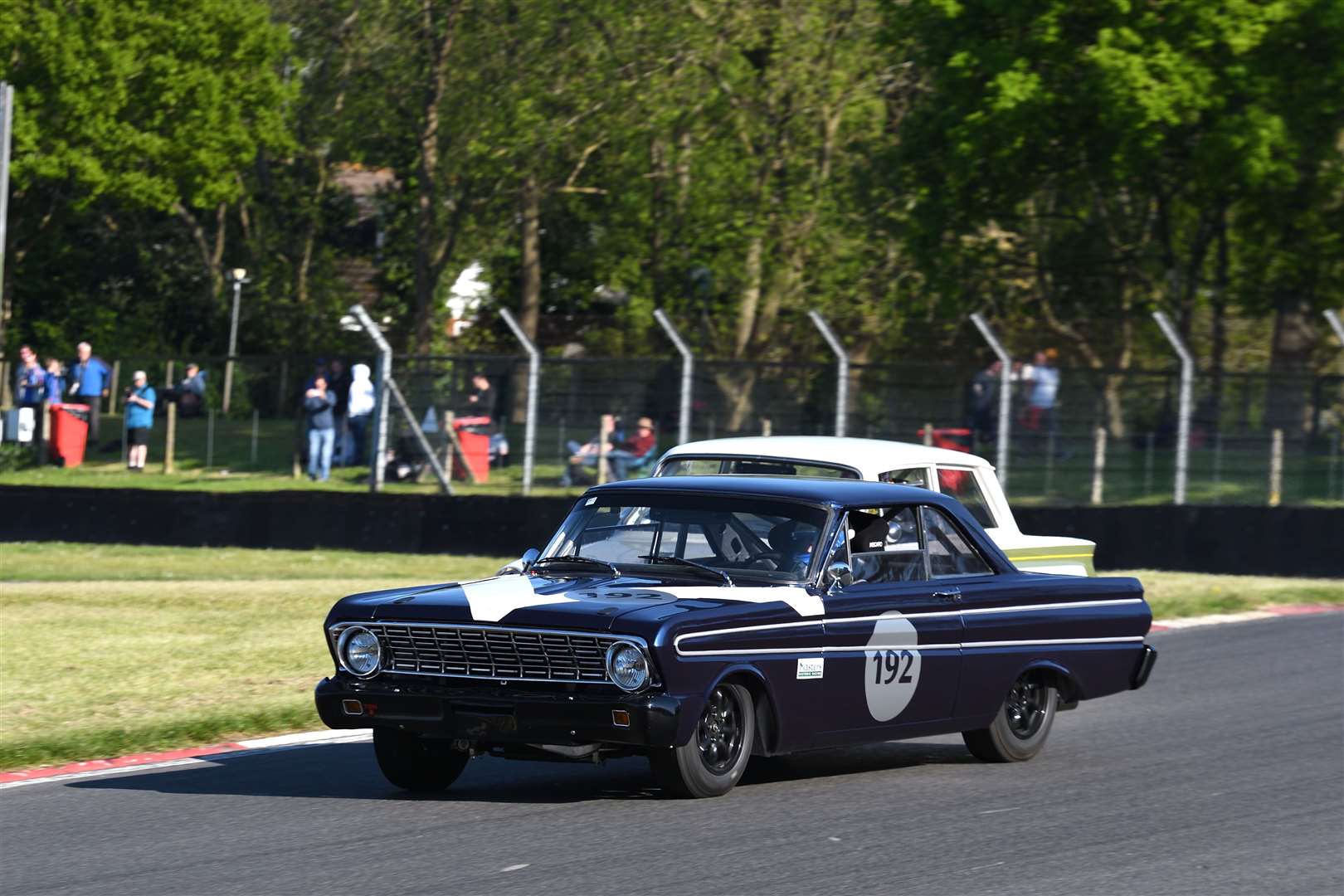Julian Thomas and Calum Lockie won the Pre-66 Touring Cars race in their Ford Falcon. Picture: Simon Hildrew