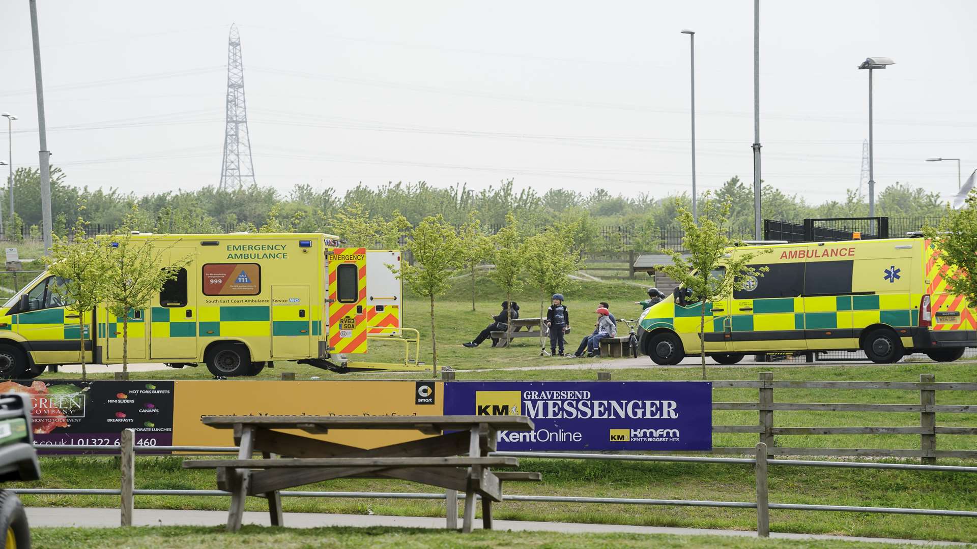 Paramedics and the Kent Air Ambulance were called to the park.