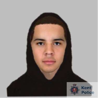 An e-fit image of one of the suspects in the attack. Picture: Kent Police