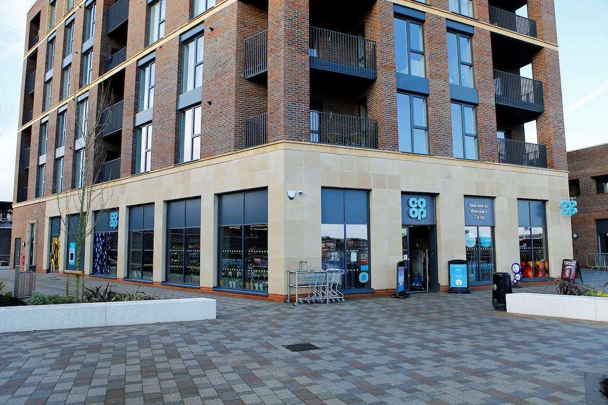 The new Co-Op in Riverside, Rochester is one minute walk from the train station