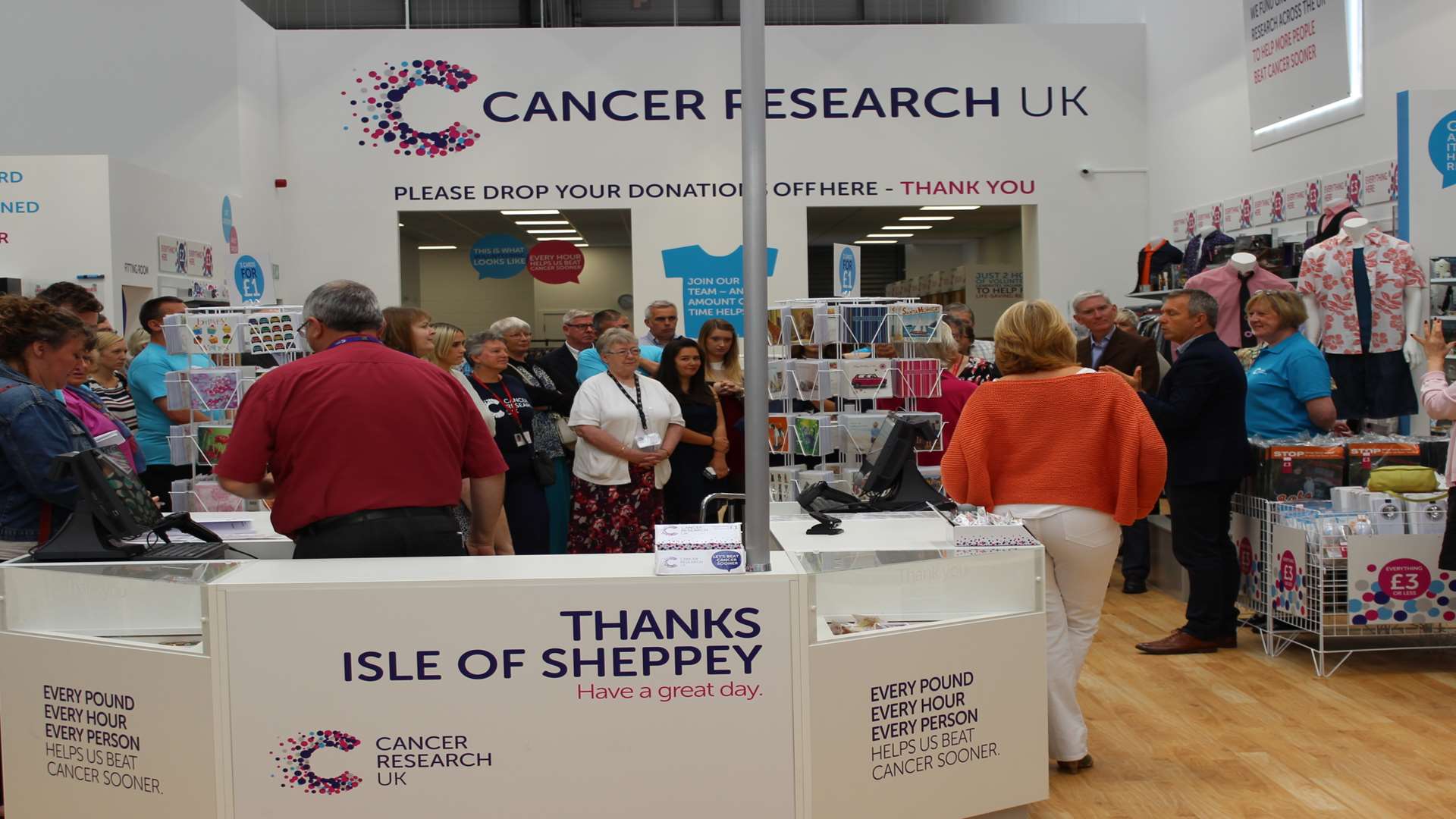 Inside the Cancer Research UK store at Neats Court. Stock photo from opening day.