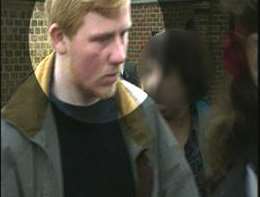 Ash-Smith, pictured at Claire Tiltman's funeral. Picture courtesy of ITV Meridian