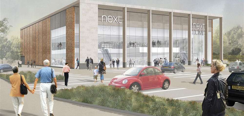 An artist's impression of the new Next store on the outskirts of Maidstone