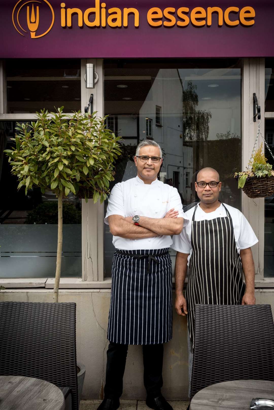 The chefs outside Indian Essence