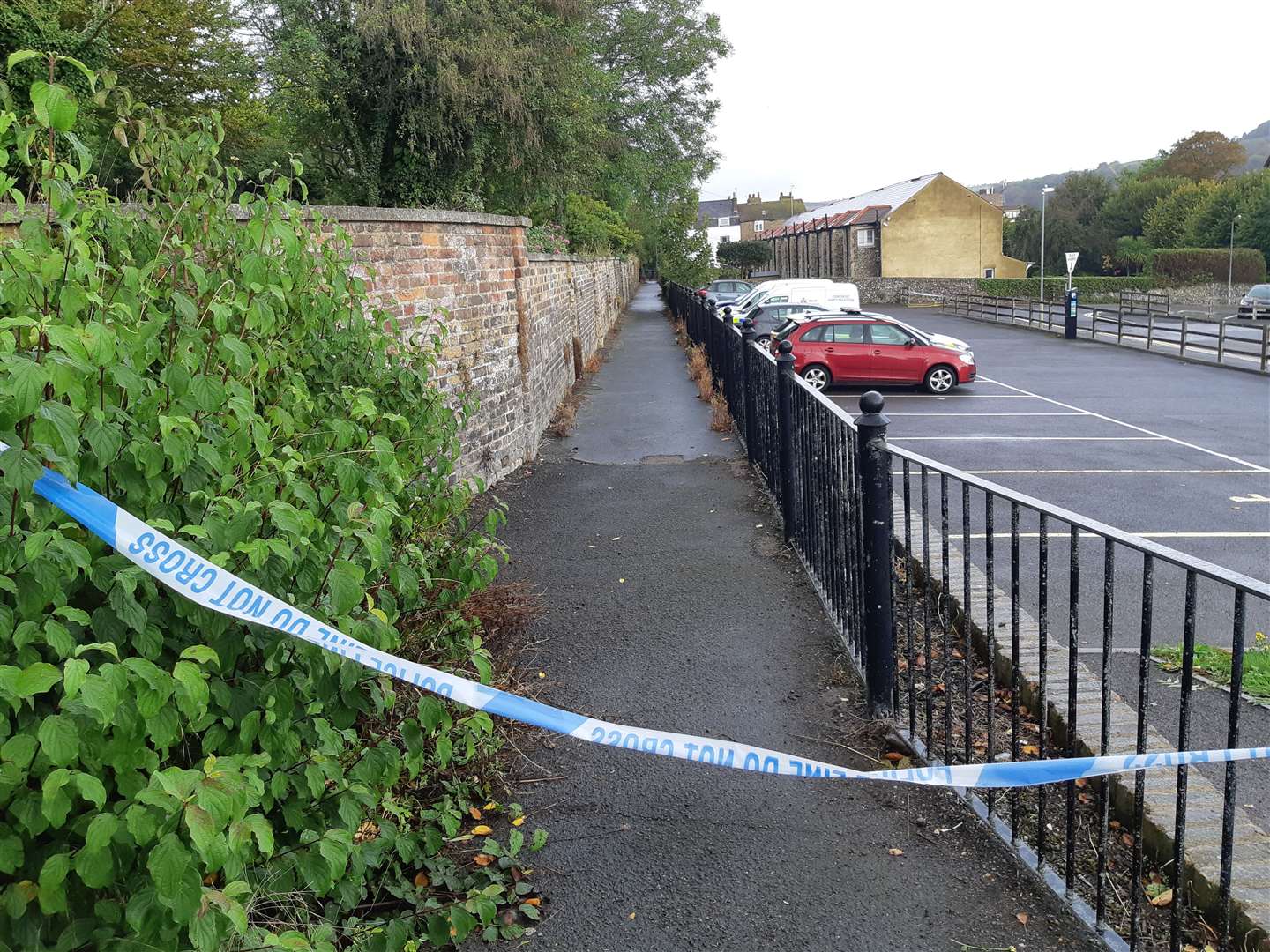 A police corden at the scene of a murder investigation in Dover