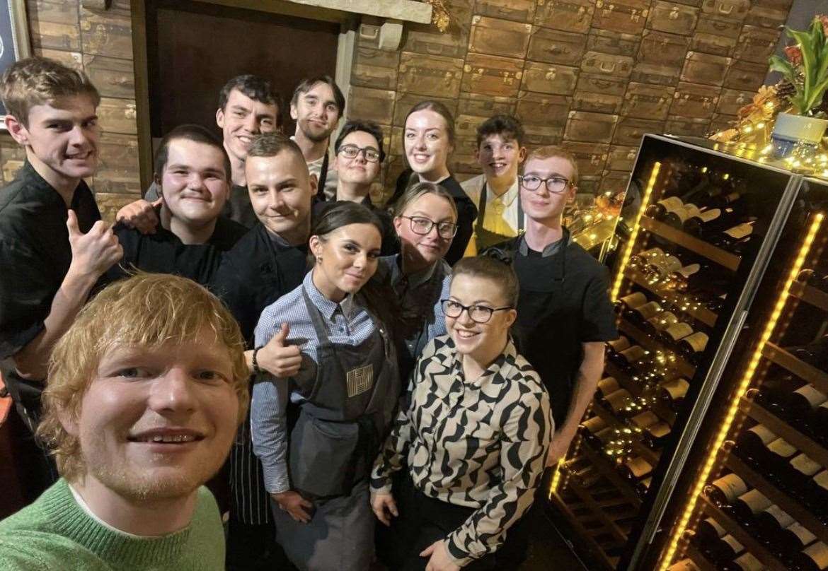 Ed Sheeran was spotted at The Hengist pub in Aylesford. Picture: The Hengist Village Bar & Dining Room