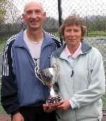 Veteran mixed doubles champions Keith Clark and Ann Gibb