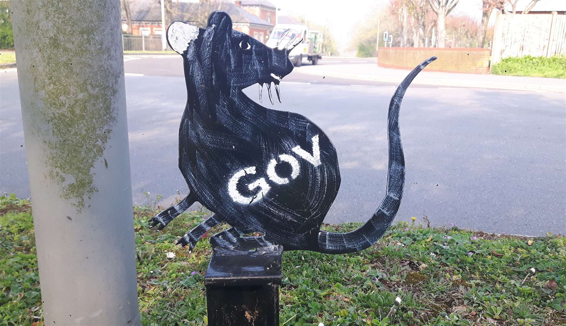 Rats, like this one on the roundabout next to the former Prince Albert pub site, appeared in 2019