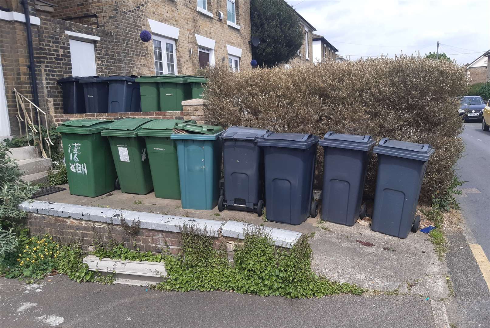 There are bins galore in the street