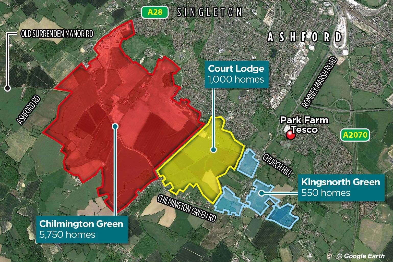 ‘Kingsnorth Green’ is to form part of South of Ashford Garden Community, joining ‘Court Lodge’ and Chilmington Green