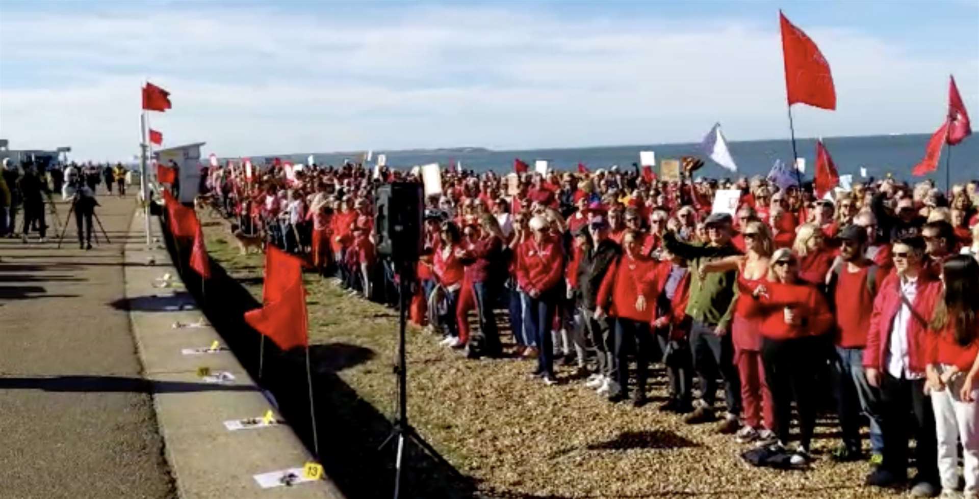 An estimated 2,000 people were in attendance at the SOS Whitstable protest. Photo: SOS Whitstable