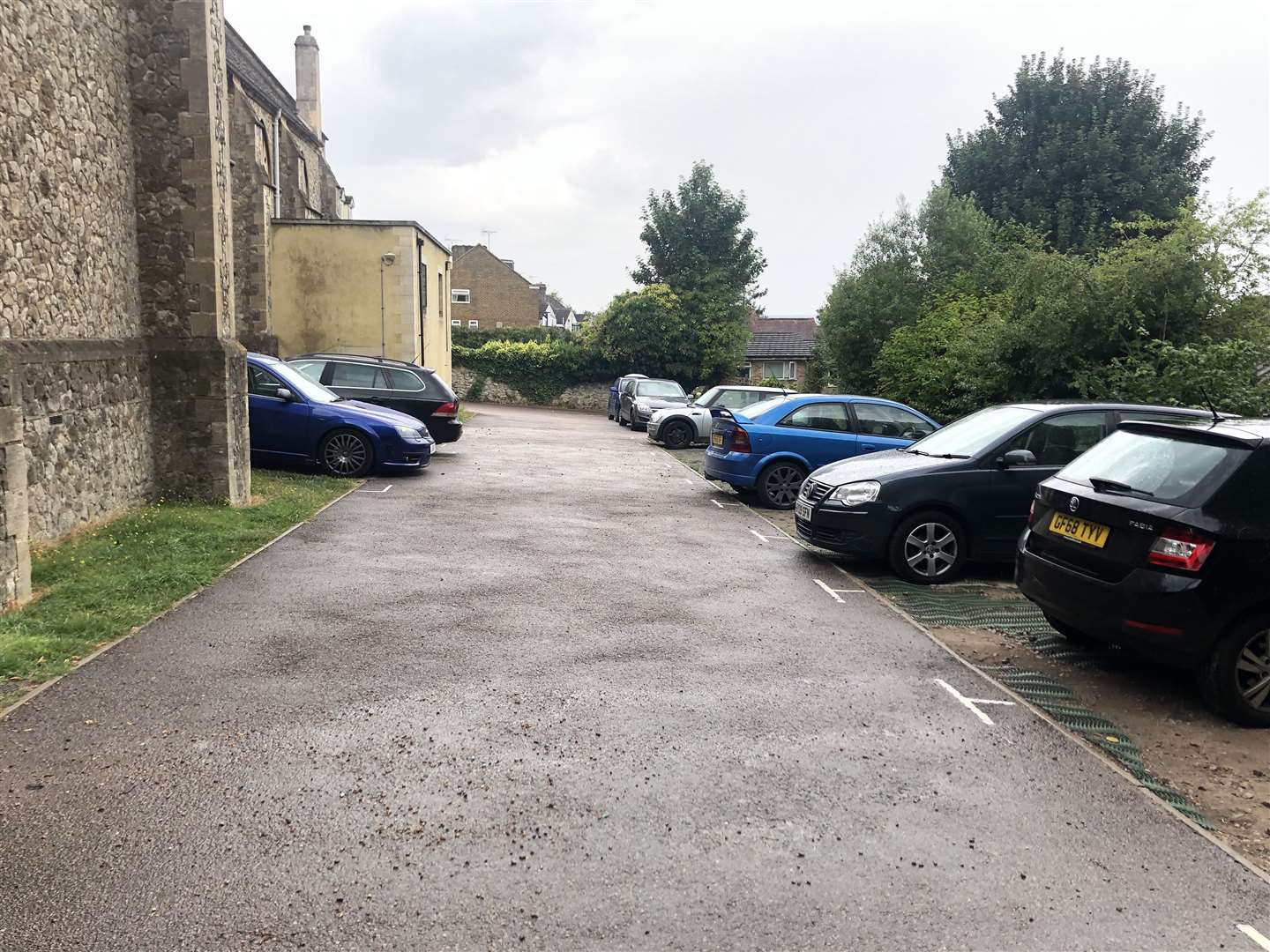 The car park at the back of St Matthew's Church in Borstal