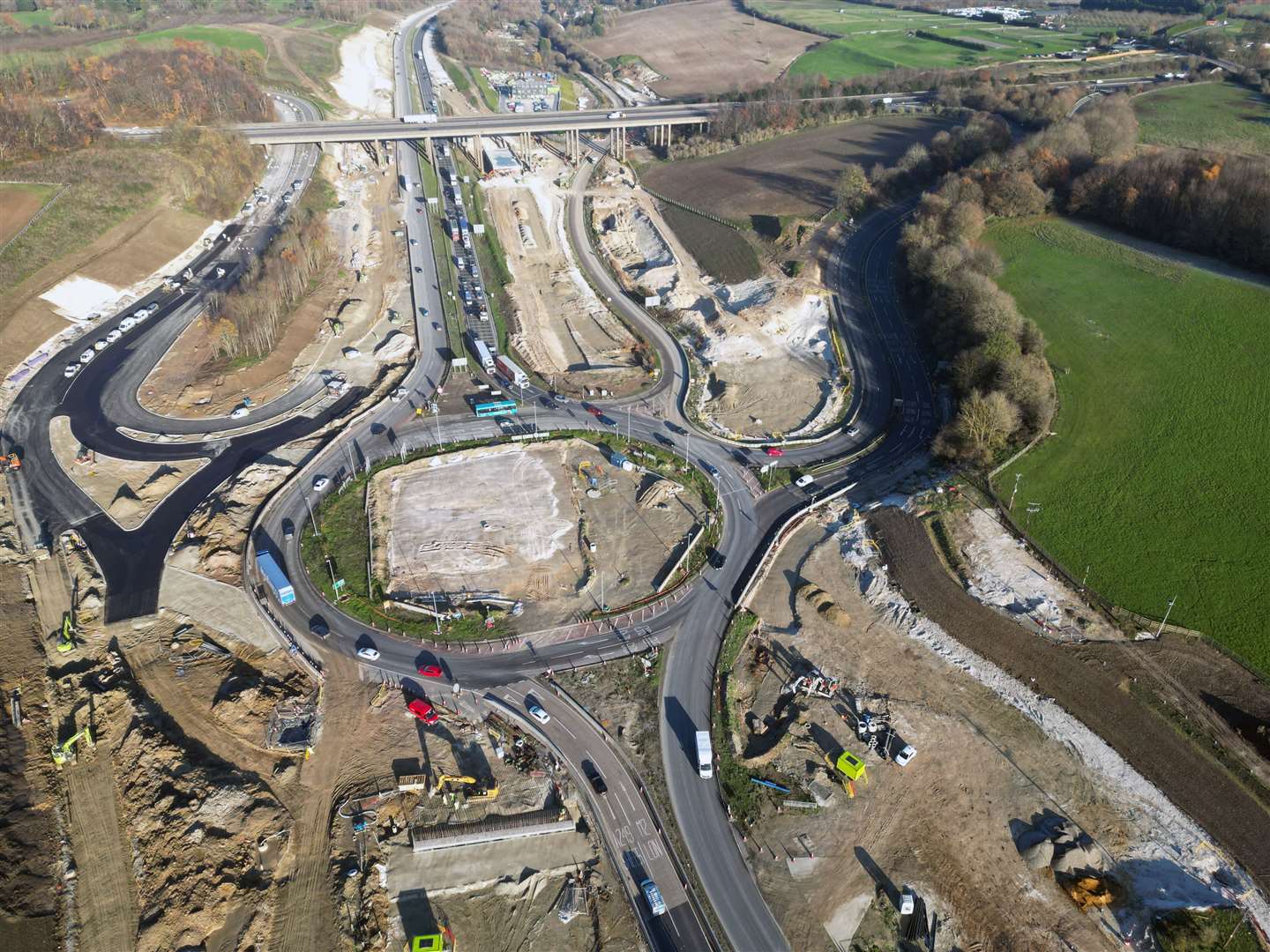 Drone images of the Stockbury roundabout revamp in December 2022. Picture: Barry Goodwin