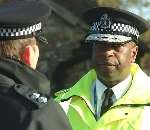 Kent's Chief Constable Mike Fuller talking to a colleague at the scene