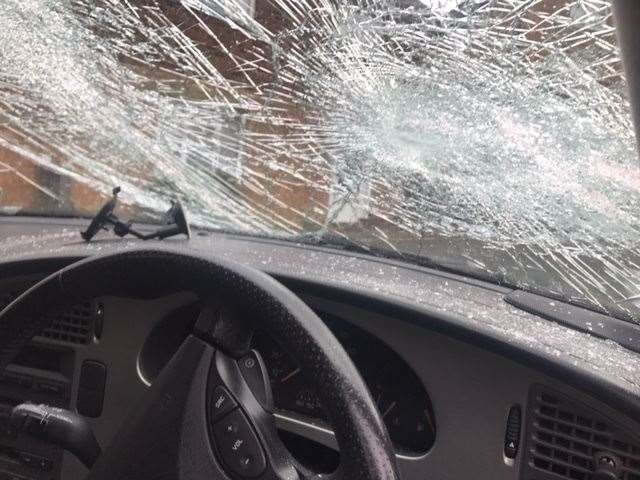 Car windows have been smashed (stock photo)