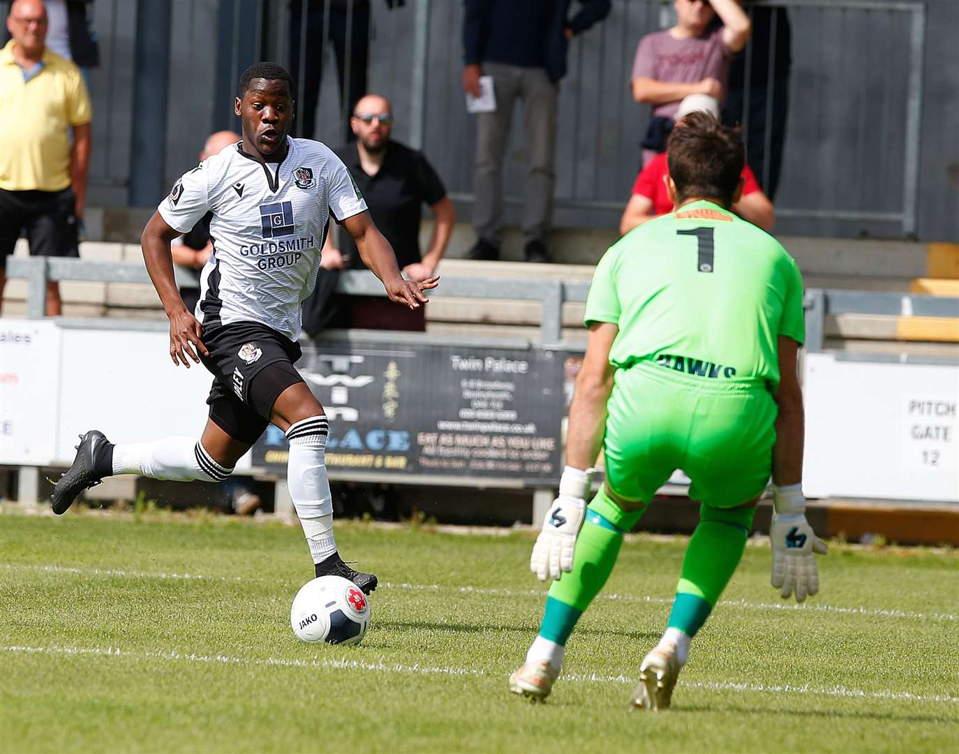 Former Dartford striker Norman Wabo scored twice on his Margate debut Picture: Andy Jones