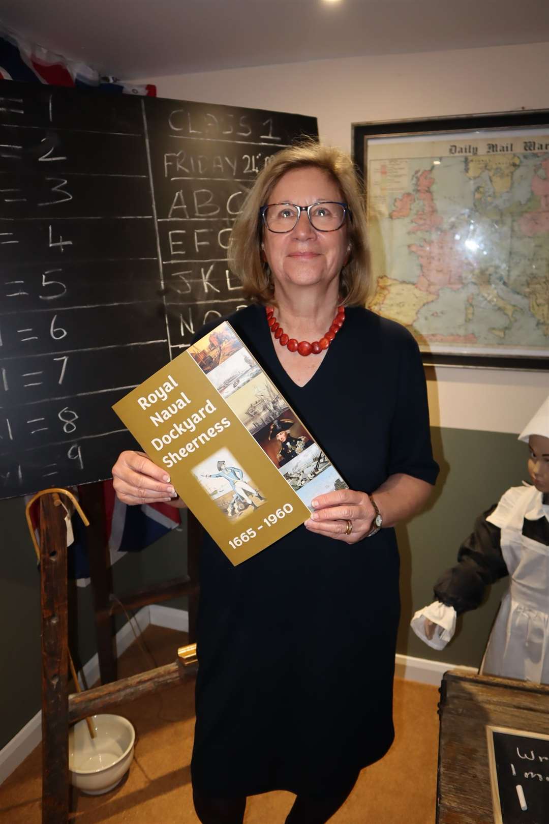 Barbara Twiselton from Minster with her book Royal Naval Dockyard Sheerness 1665-1960 at the Blue Town Heritage Centre