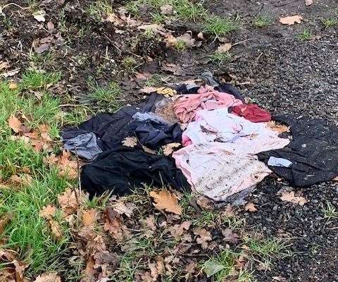 Clothes covered in poo are among items discarded
