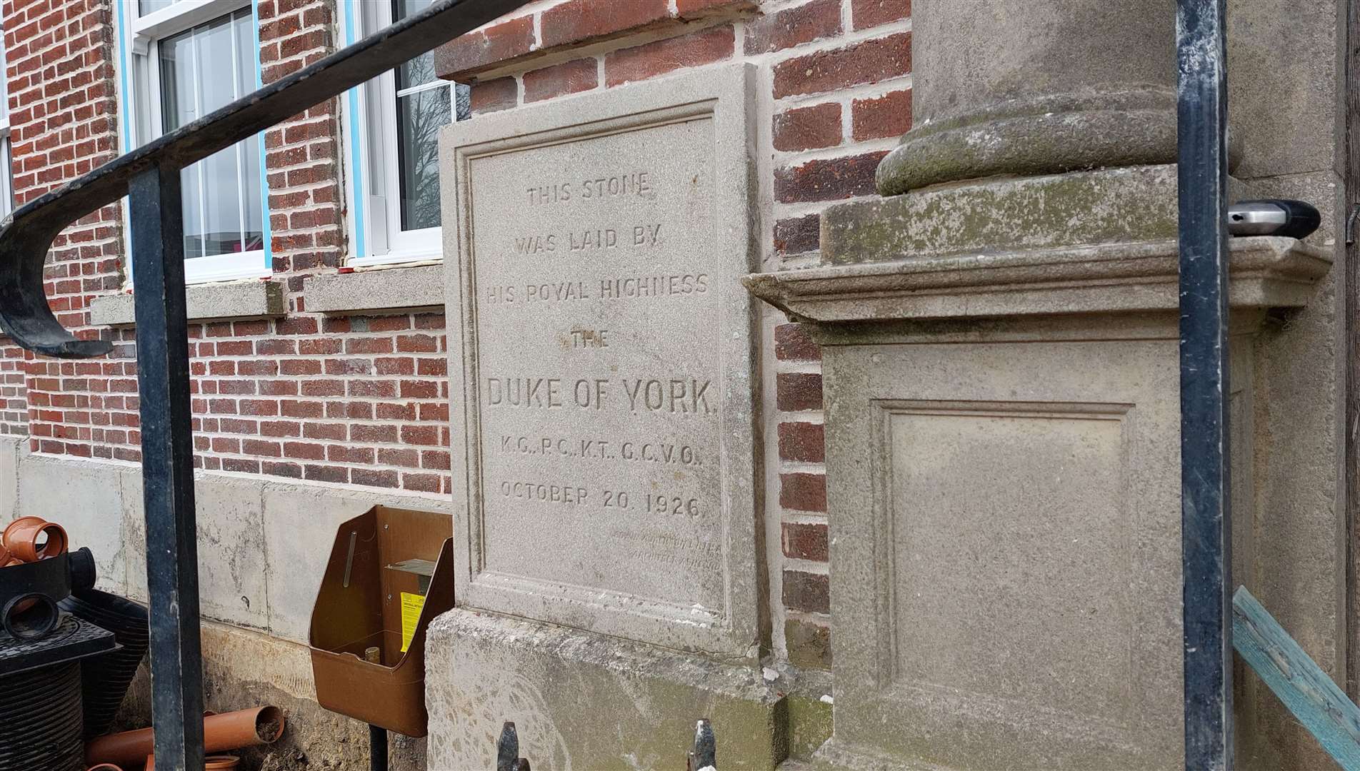 The stone laid by King George VI and the Queen Mother in 1926 remains untouched
