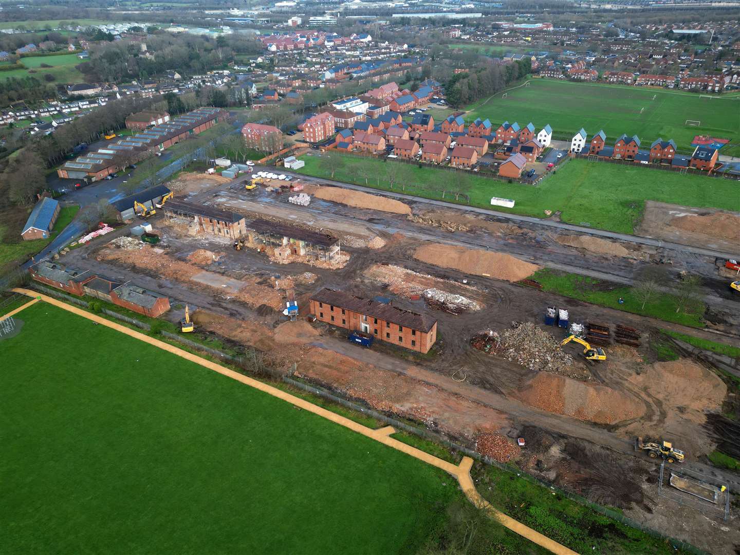 The demolition of Risborough Barracks in Cheriton, Folkestone, is underway. Picture: Barry Goodwin