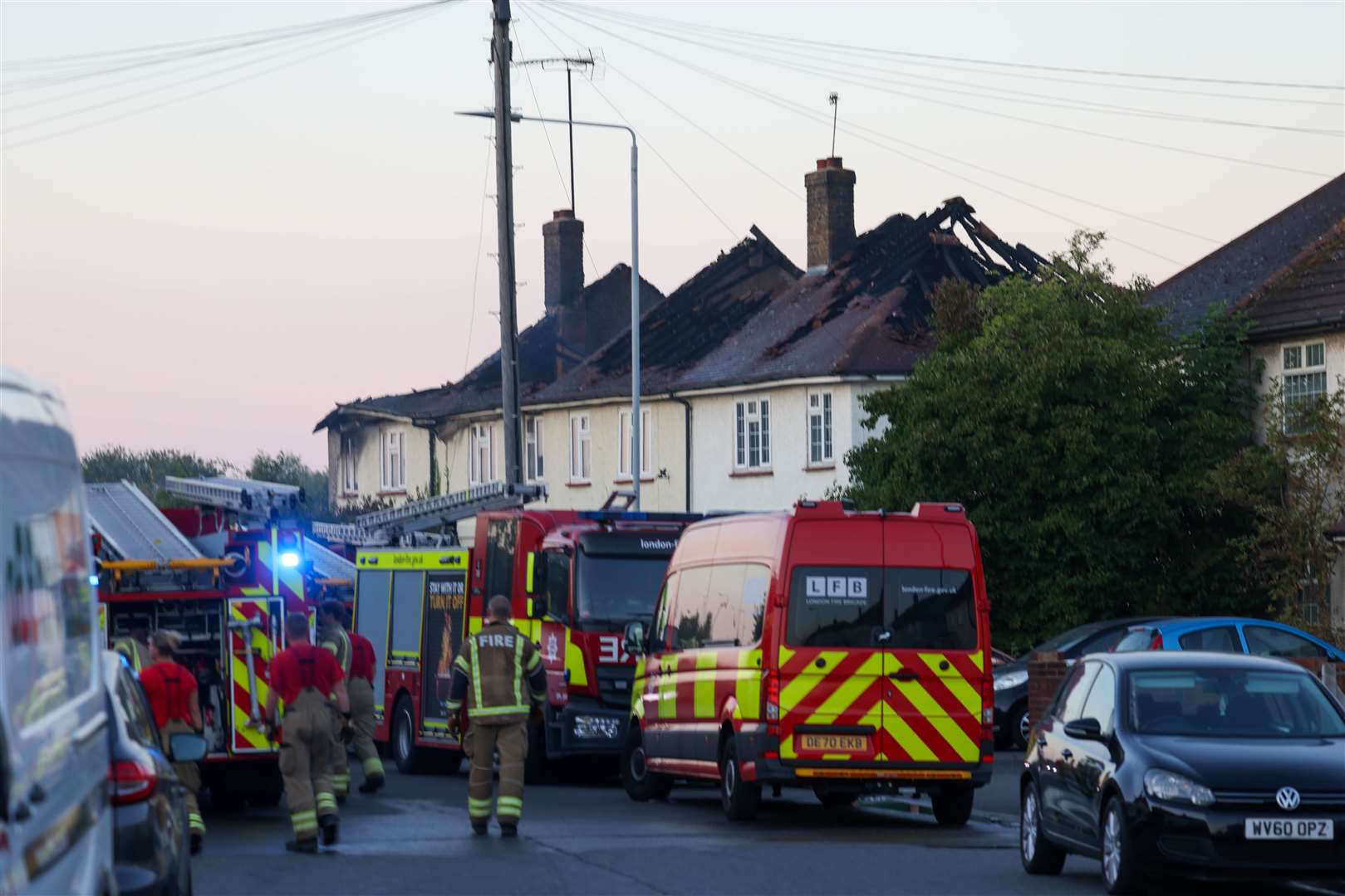 Around 60 firefighters tackled a fire on Crayford Way in Crayford. Photo: UKNIP