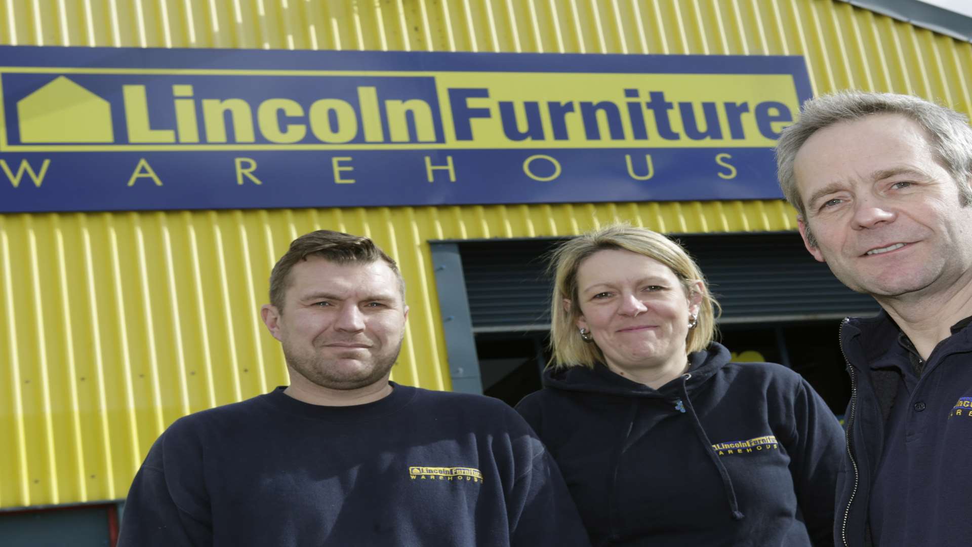 From left to Right: James Butler, Jo Downie, Steve Swan. Some of the management team at Lincoln Furniture Warehouse. Picture: Martin Apps