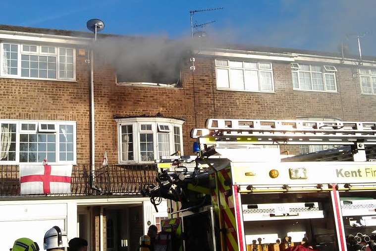 Smoke billows from the bedroom. Picture: Colin Baldock