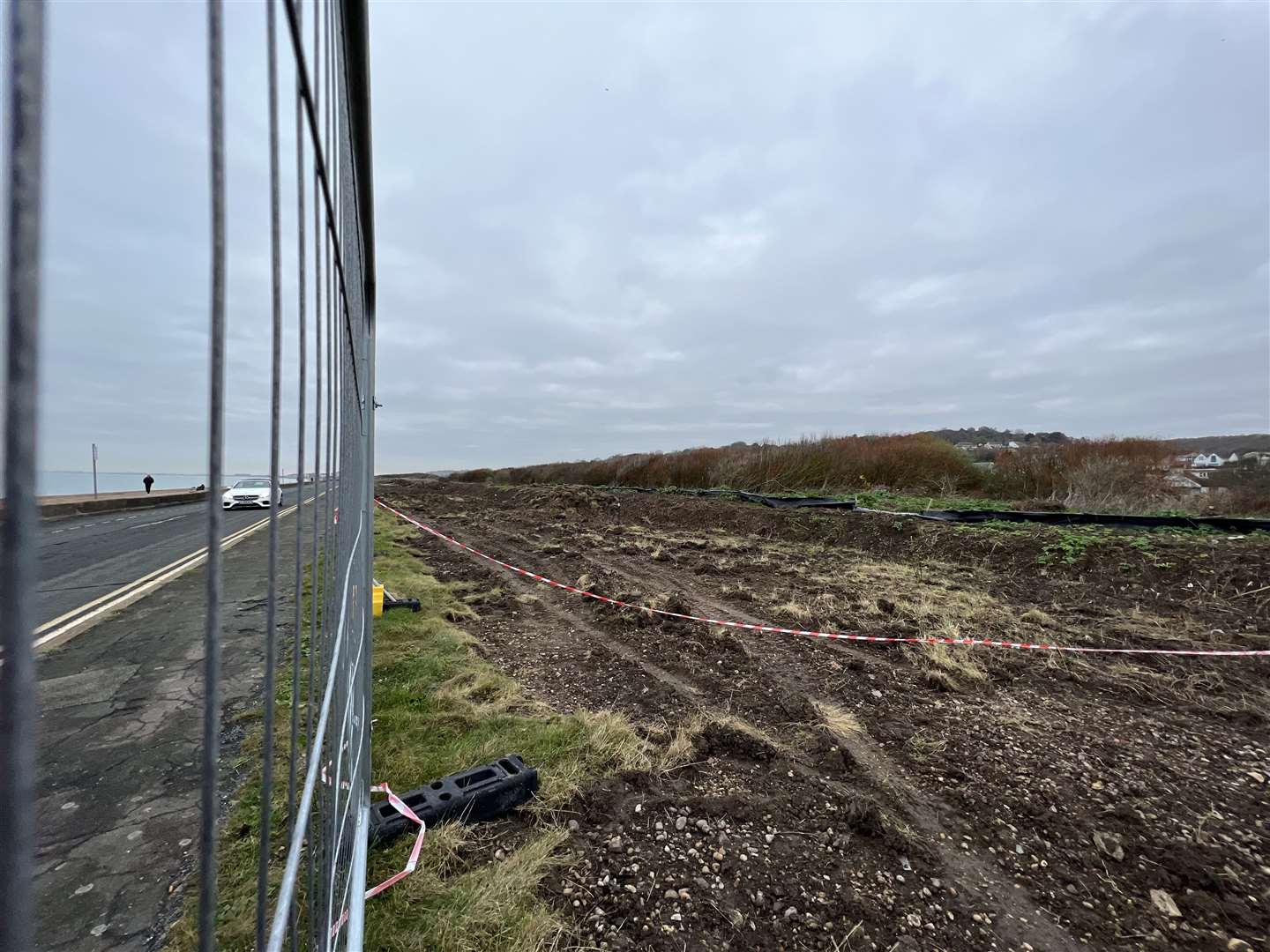 New fencing has gone up around parts of Princes Parade and land cleared in preparation for the construction next year. Picture: Barry Goodwin