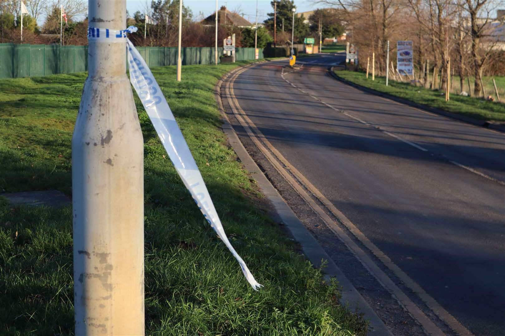 Police tape at the scene of the tragedy, on Sheppey