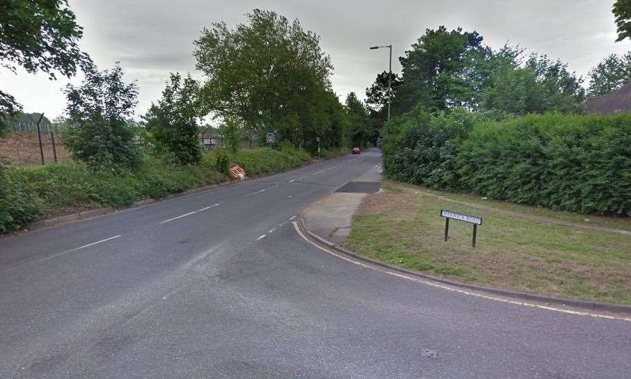 The three-vehicle crash happened on the A257 near the Warwick Road junction. Picture: Google