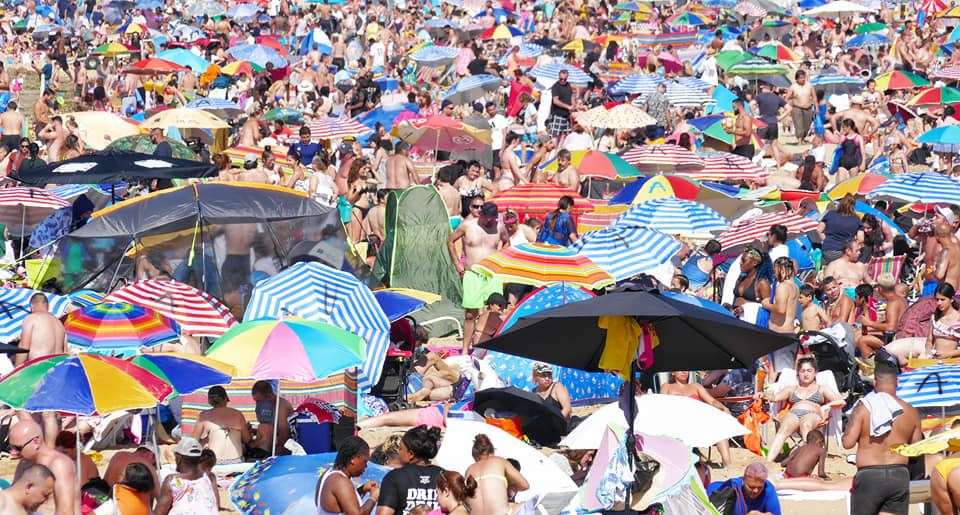 Huge crowds of people on Margate Main Sands last month. Picture: Frank Leppard Photography