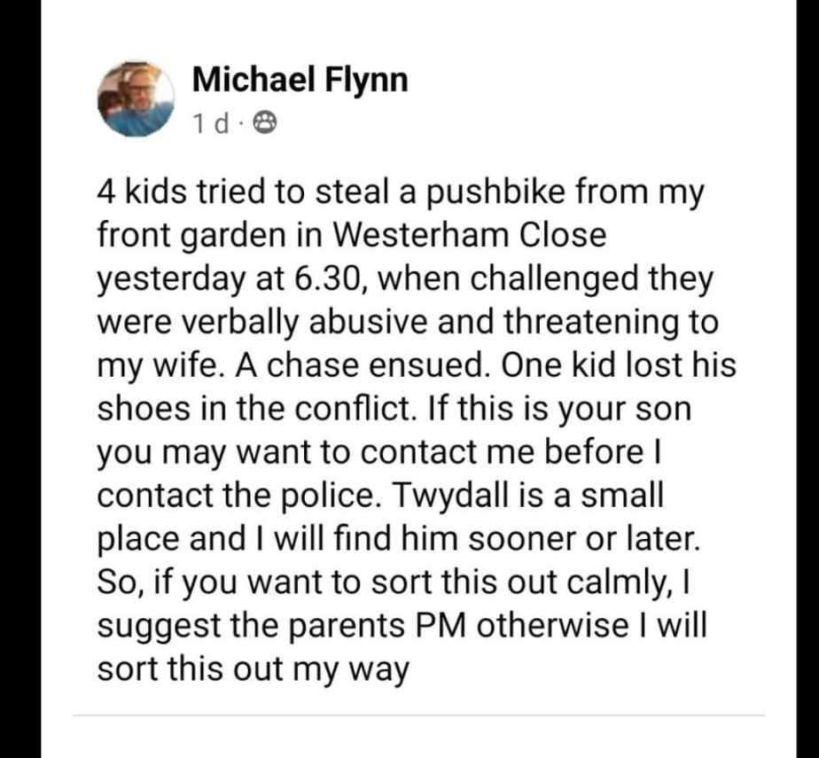 Mr Flynn's social media post