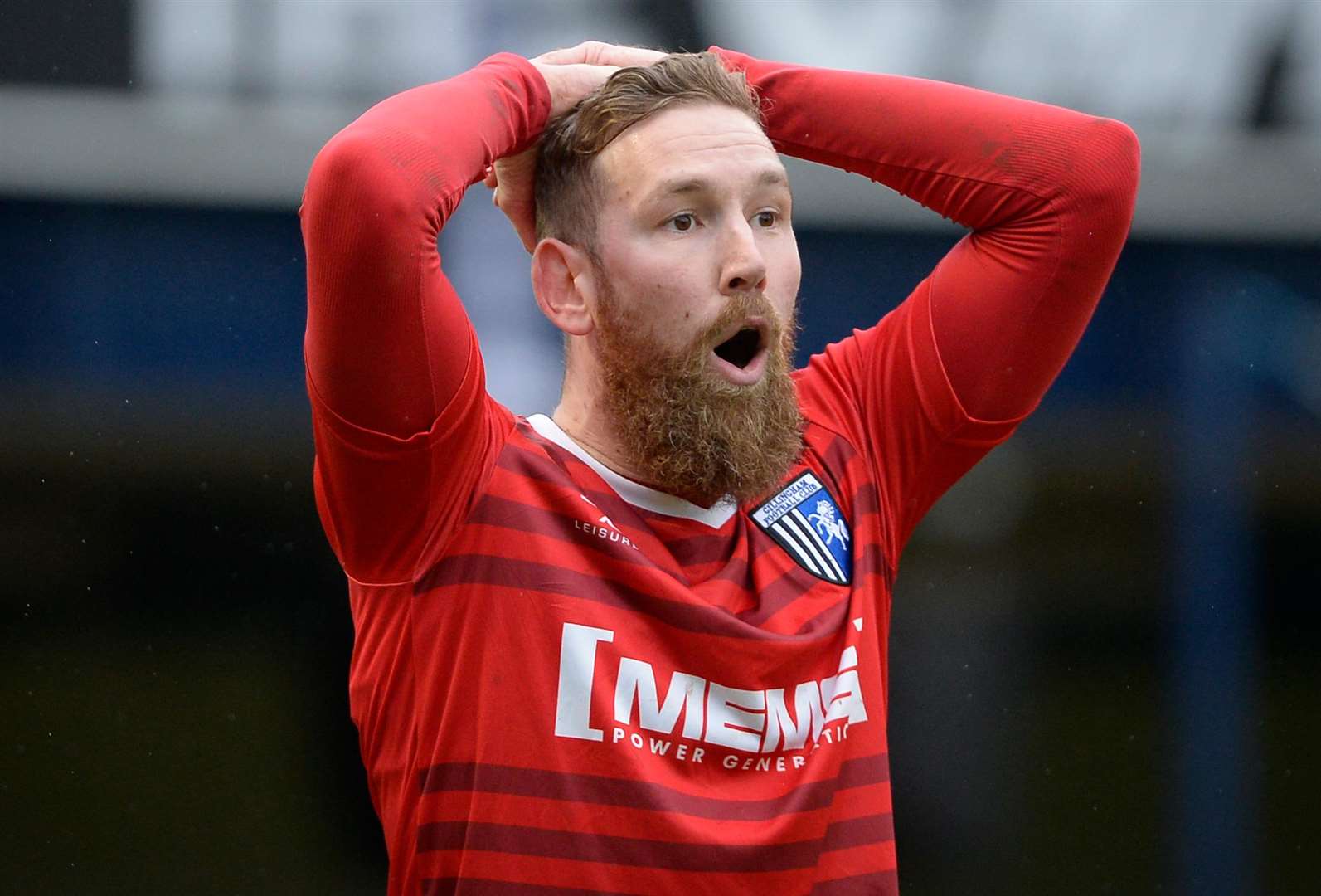 Gillingham's Scott Wagstaff during their shock 4-0 loss at Southend. Picture: Ady Kerry